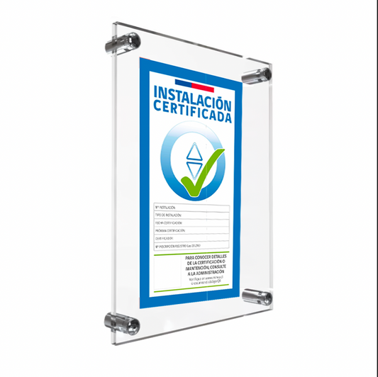 ACRILICO PORTA CERTIFICADO ASCENSORES
