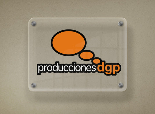 Letrero Acrilico Rectangular con Tu Logo + 4 Distanciadores