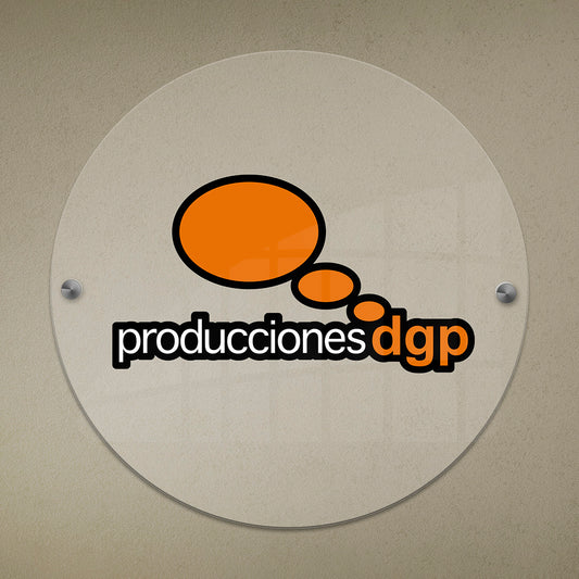 Letrero Acrílico Circular Personalizado con Tu Logo + 4 Distanciadores