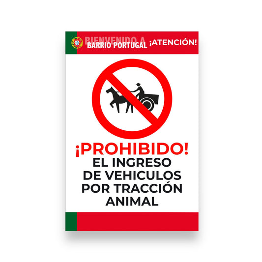 LETRERO CONDOMINIO BARRIO TRACCION ANIMAL